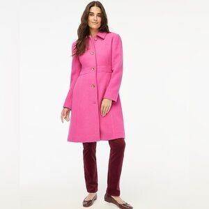 NWT J. Crew Wool-blend lady day coat in Dusty Bloom Pink Peacoat Size 00